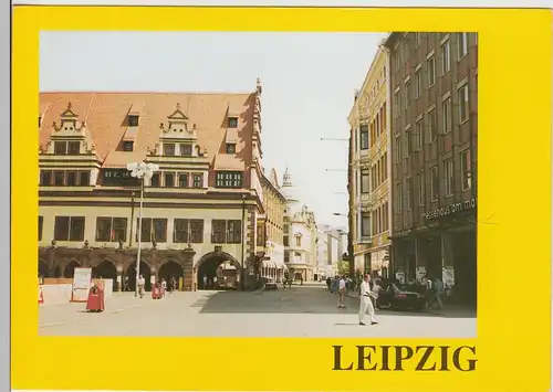 (112246) AK Leipzig, Markt, Altes Rathaus, Blick in Grimmaische Straße 1990