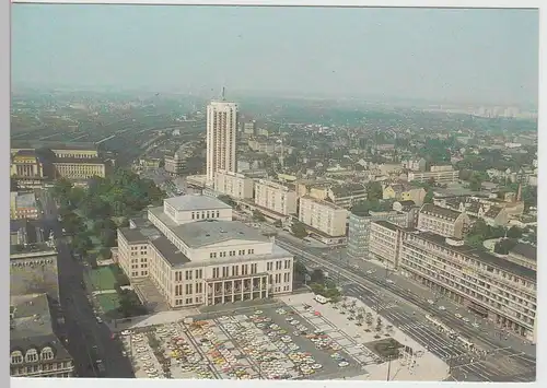 (112232) AK Leipzig, Augustusplatz, Wintergartenhochhaus, Blick von oben, 1988