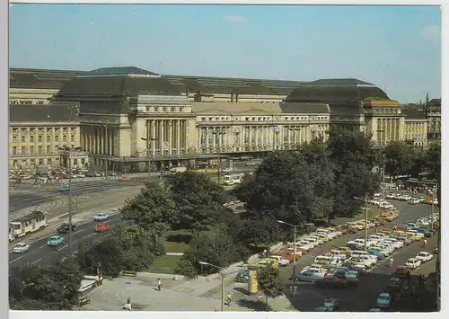 (112228) AK Leipzig, Hauptbahnhof, Straßenbahn, Parkplatz 1989