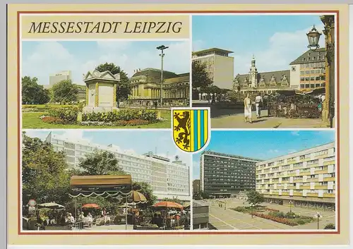 (112225) AK Leipzig, Sachsenplatz, Boulevard Cafe, Hotel Stadt Leipzig 1990