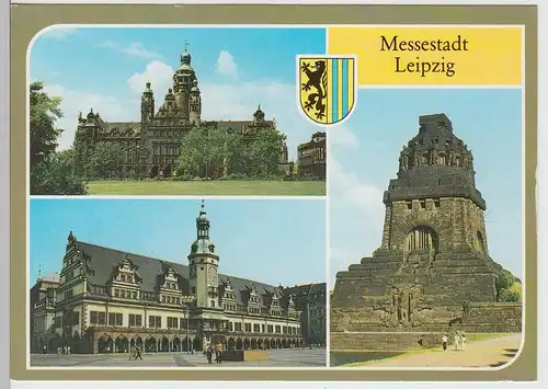 (112202) AK Leipzig, Neues Rathaus, Altes Rathaus, Völkerschlachtdenkmal 1990