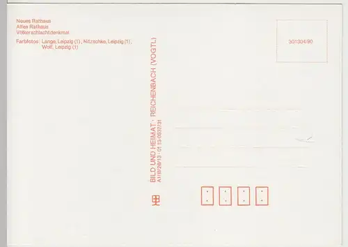 (112202) AK Leipzig, Neues Rathaus, Altes Rathaus, Völkerschlachtdenkmal 1990