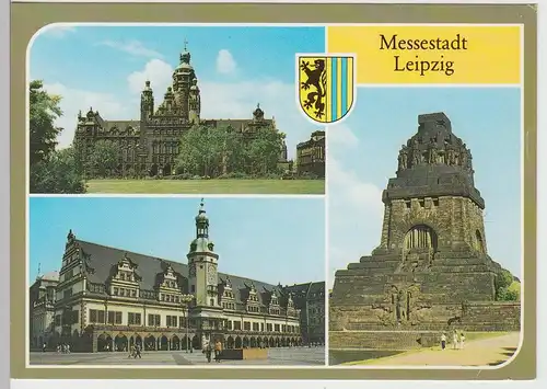 (112200) AK Leipzig, Neues Rathaus, Altes Rathaus, Völkerschlachtdenkmal 1990