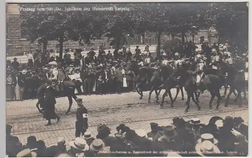 (112154) Foto AK Leipzig Festzug 500 J.Universität, Tilly g.Profess. Geleit 1909