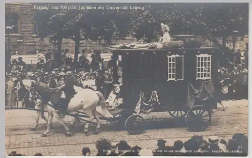 (112152) Foto AK Leipzig, Festzug 500 Jahre Universität, Wagen der Neuberin 1909