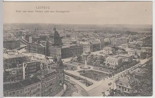 (111861) AK Leipzig, Reichsgericht, Blick vom Neuen Rathaus 1911