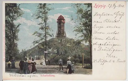 (111857) AK Leipzig, Scherbelberg, Turm 1900