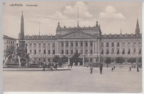 (111714) AK Leipzig, Universität, Mendebrunnen, Straßenbahn 1912