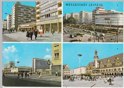 (111606) AK Leipzig, Brühl, Warenhaus Konsument, Sachsenplatz, Altes Rathaus DDR