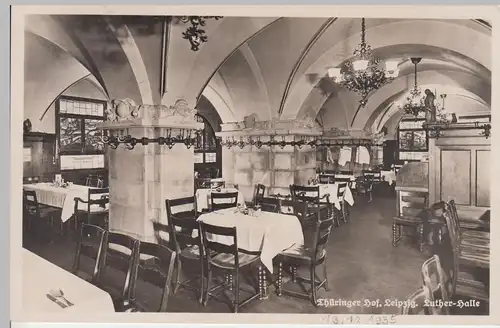 (106917) Foto AK Leipzig, Restaurant Thüringer Hof, Lutherhalle 1935