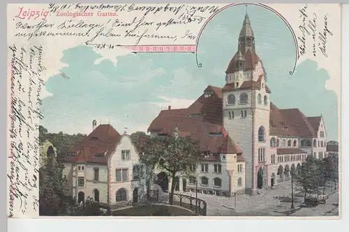 (105765) AK Leipzig, Zoologischer Garten, Eingang, 1901