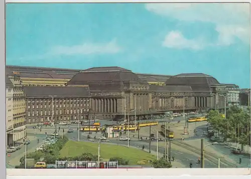 (103018) AK Leipzig, Hauptbahnhof, Straßenbahn 1969