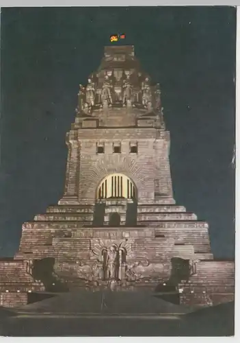 (102992) AK Leipzig, Völkerschlachtdenkmal bei Nacht 1969