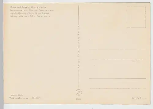 (102986) AK Leipzig, Hauptbahnhof, Straßenbahn, Litfaßsäule 1966