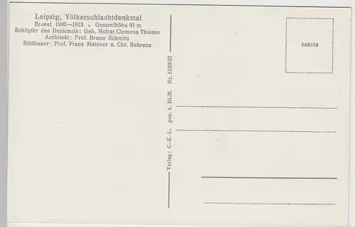 (101737) AK Leipzig, Völkerschlachtdenkmal, Luftbild 1933-45