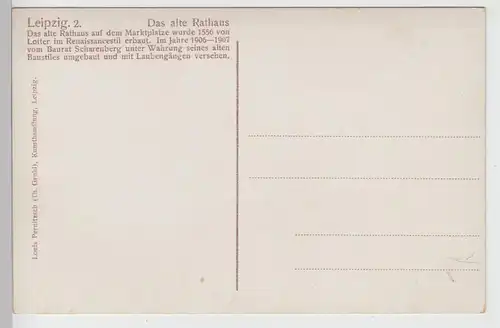 (101736) AK Leipzig, Altes Rathaus, vor 1945