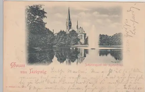 (101214) AK Gruß aus Leipzig, Johannapark, Lutherkirche 1898