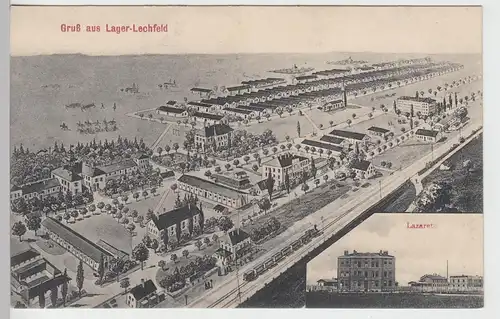 (90721) AK Gruß aus Lager Lechfeld, Übersicht, Lazarett 1910