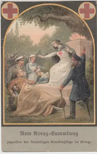(110371) Künstler AK A.v. Roessler: Verwundete, Rote Kreuz-Sammlung 1918
