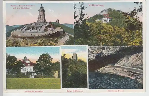 (88562) AK Kyffhäuser m. Denkmal, Rothenburg, Jagdschloss Rathsfeld