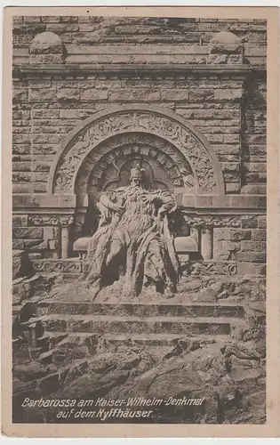 (80430) AK Steinthaleben, Kyffhäuserdenkmal, Barbarossa, vor 1945