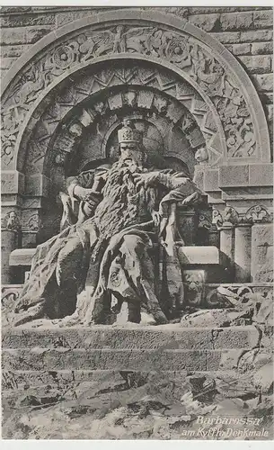 (80429) AK Steinthaleben, Kyffhäuserdenkmal, Barbarossa, vor 1945