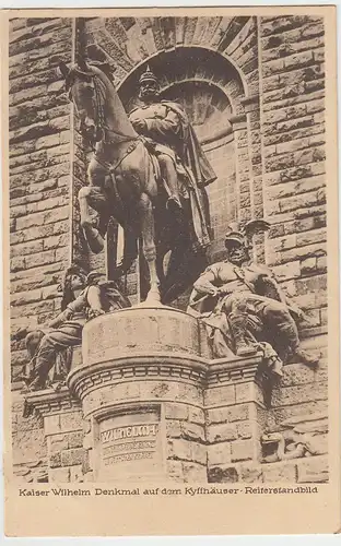(43145) AK Steinthaleben, Kyffhäuserdenkmal, Kaiser Wilhelm Standbild 1930