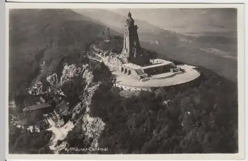 (16804) Foto AK Steinthaleben, Kyffhäuserdenkmal, Luftbild, vor 1945