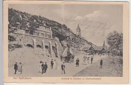 (113738) AK Steinthaleben, Kyffhäuser, Denkmal, Gasthof, Feldpost 1918