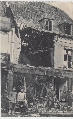 (98487) AK Lens, Grand Place, zerstörtes Haus 1.WK 1916