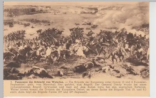 (97831) Künstler AK Schlacht von Waterloo, Panorama, vor 1945