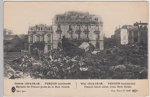 (97812) AK 1.WK Verdun bombardé, Banque de France, 1914-18