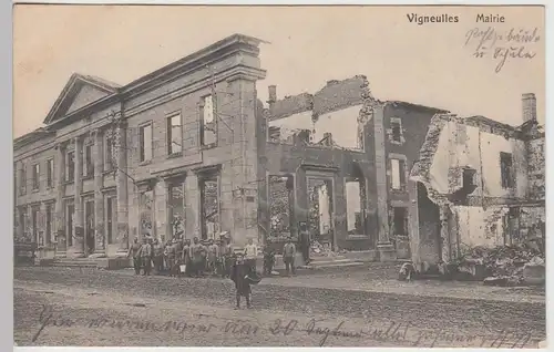 (89611) AK Vigneulles-lès-Hattonchâtel, zerstörtes Rathaus, Mairie, 1914