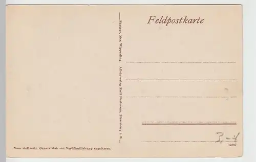 (89602) AK 1.Wk Unterstand unter einem Kruzifix, Westl. Kriegsschaupl.