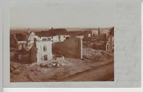 (85946) Foto AK Harbouey, 1. WK, zerstörter Ort, Feldpost 1915