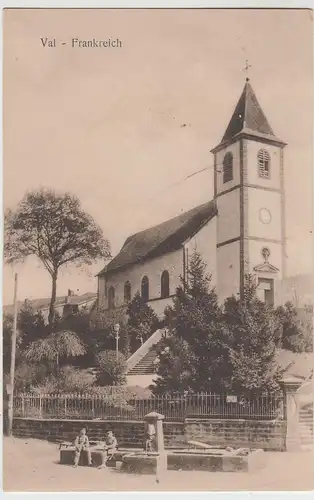 (85551) AK Val-et-Châtillon, 1. WK, Kirche, Soldaten, 1915