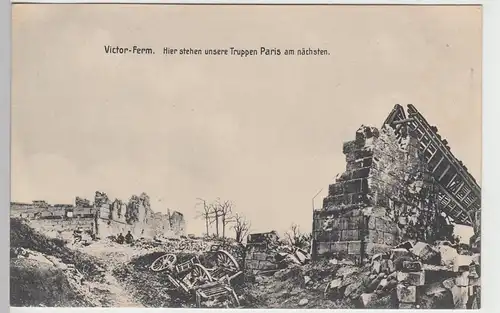 (84396) AK Victor Ferm, 1. WK, zerstörte Gebäude, bis 1918