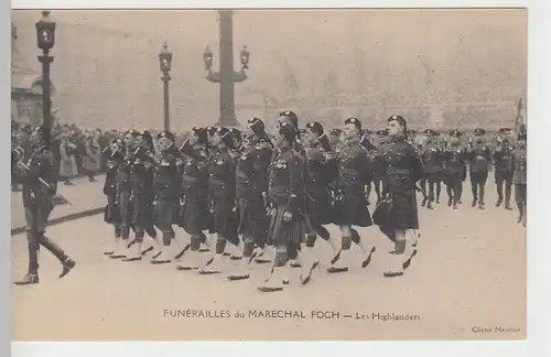 (84173) AK Funérailles de Marechal Foch, les Highlanders 1929