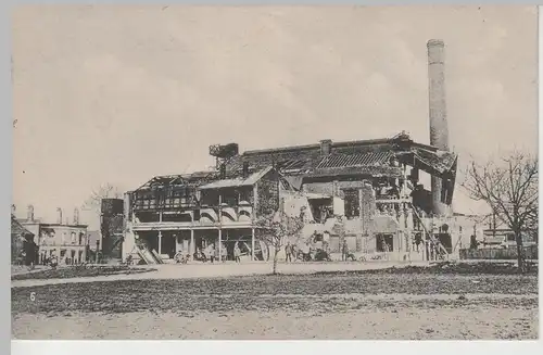 (83027) AK 1. WK zerstörte Fabrik, Feldpostkarte 1918