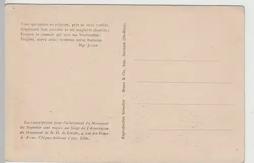 (78877) AK Notre-Dame-de-Lorette, Soldatenfriedhof mit Turm, vor 1945
