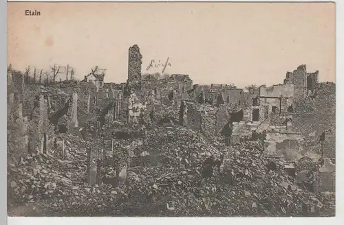 (77801) AK 1. WK, Etain, zerstörter Ort 1917