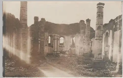 (77797) Foto AK 1. WK, zerstörte Kirche, Inneres 1914-18