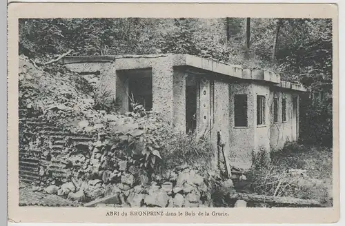 (77789) AK 1. WK, Abri du Kronprinz, Bois de la Grurie 1914-18