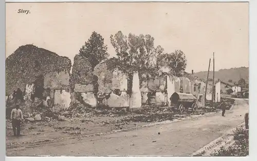 (77787) AK 1. WK, Sivry, zerstörter Ort 1916