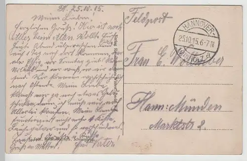 (77784) AK 1. WK, Longuyon, zerstörter Ort, Feldpost 1915