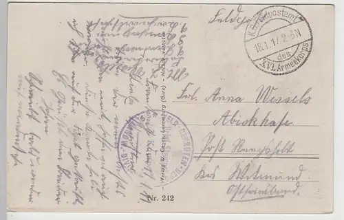 (73958) AK 1. WK, Chaillon, Maas, Soldatengräber, Feldpost 1917