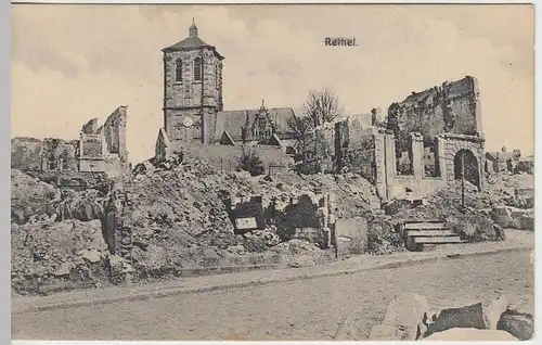 (40293) AK Rethel, zerstörte Häuser 1915