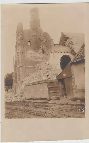 (36734) orig. Foto 1.WK zerstörtes Gebäude, Kirche, 1914-18