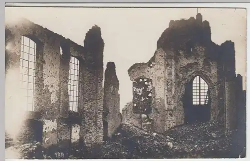 (36730) orig. Foto 1.WK zerstörte Kirche, 1914-18