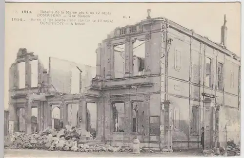 (35703) AK Dompremy (F), zerstörtes Gebäude 1914